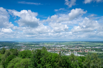 Fototapeta na wymiar Blick von der Veste Coburg in Richtung Hildburghausen