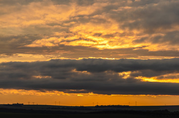 nuvens por do sol