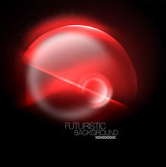 Blurred neon glowing round shapes, abstract circles and lights