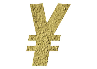 Fototapeta premium Yen Symbol with yellow wall on white background
