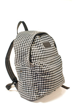 Backpack with pepito pattern isolated  on white