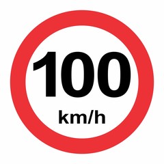 Speed limit 100 kmh traffic sign