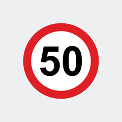 Traffic sign speed limit 50