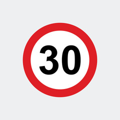Traffic sign speed limit 30