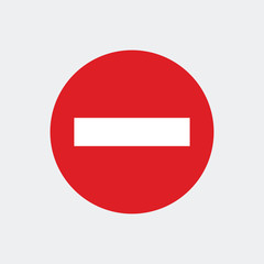 No entry traffic sign icon vector