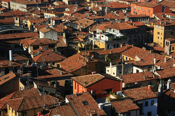 Fototapeta na wymiar View over the rooftops of the city of Verona