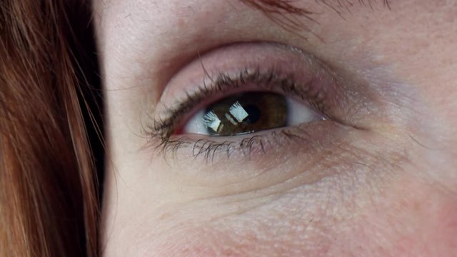 4k Close-up of Human Eye in Frustration