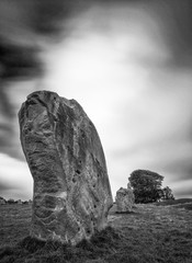 Details of stones and the environs in the Prehistoric Avebury Stone Circle, Wiltshire, England, UK
