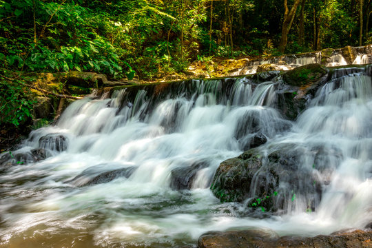 Sam Lan Waterfall National Park Saraburi Province from Thailand,The beauty of waterfalls and forests