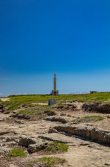 The important archaeological site and tourist resort of Roca Vecchia, in Puglia, Salento, Italy....