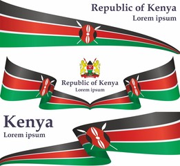 Flag of Kenya, Republic of Kenya. Template for award design, an official document with the flag of Kenya. Bright, colorful vector illustration.