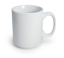 White coffee mug isolated on white with clipping path
