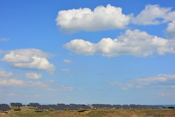 Solar panels in a deserted place