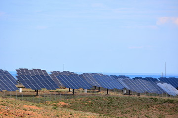 Solar panels in a deserted place