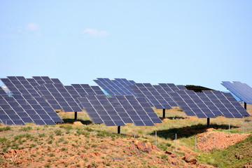 Solar panels in a deserted place