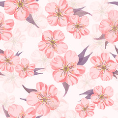 Feminine Floral Fashion Illustration.Colorful Botanical Summer Background.Seamless Pattern for Wedding Design, Print, Textile, Fabric, Paper