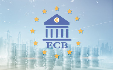 European Central Bank. ECB. Finance, capital banking and investment concept