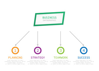 Infographic elements for business planning. Template with four steps to achieve the goal.
