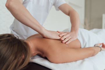 Fototapeta na wymiar young woman getting a massage