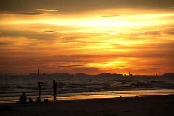  Sunset and sunrise on the beach
