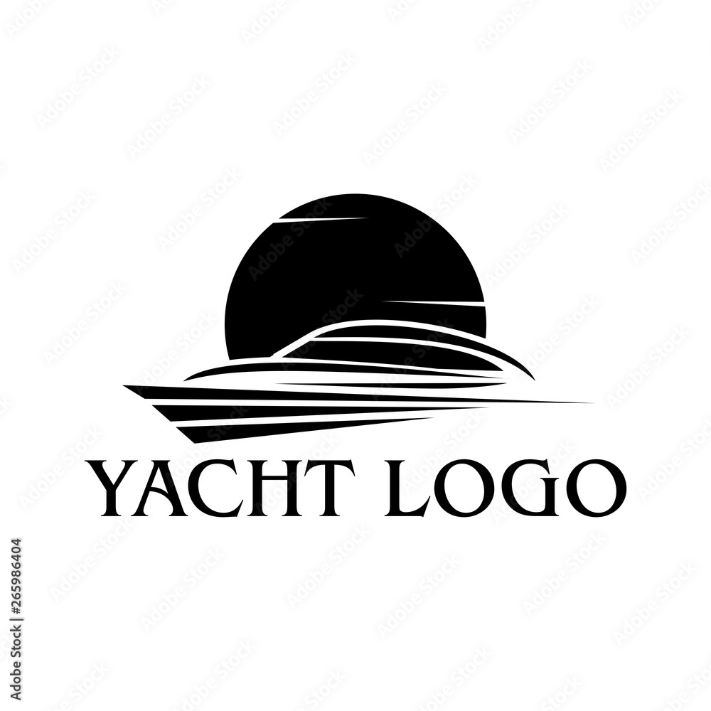 Poster yacht logo black and white