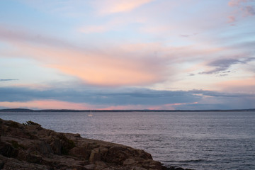 Sunset over the atlantic ocean Norway.