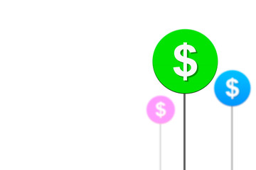 American dollar symbol, dollar currency concept