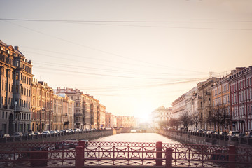 Gracht in Sankt Petersburg - obrazy, fototapety, plakaty