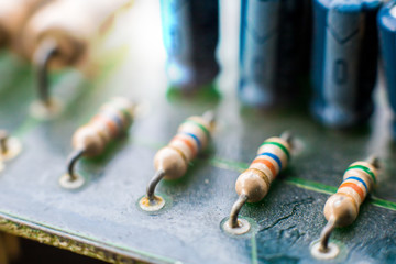 Electronic circuit board, Resistor, used for wallpaper, used as illustrated book,closeup