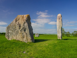 Naklejka premium Details of stones and the environs in the Prehistoric Avebury Stone Circle, Wiltshire, England, UK