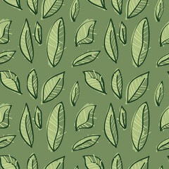 An illustrated seamless nature background pattern