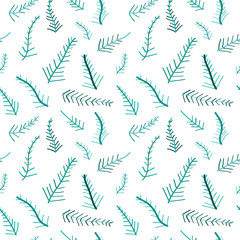 An illustrated seamless nature background pattern