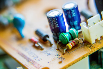 Electronic circuit board, Resistor, used for wallpaper, used as illustrated book,closeup