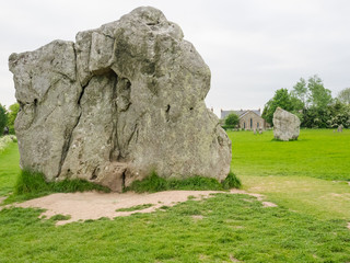 Details of stones and the environs in the Prehistoric Avebury Stone Circle, Wiltshire, England, UK