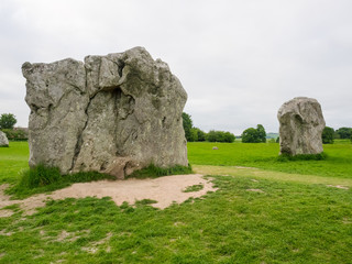 Details of stones and the environs in the Prehistoric Avebury Stone Circle, Wiltshire, England, UK