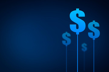 American dollar symbol, dollar currency concept