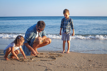 Father and children together,fathers love and care