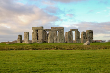 the stones of Stonehenge, a prehistoric monument in Wiltshire, England. UNESCO World Heritage