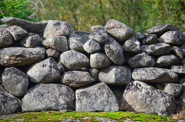 old stone wall of stones