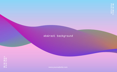 Fluid poster cover with modern ultraviolet color. Dark purple abstract geometrical template with blend shapes