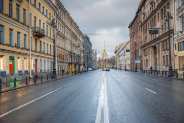 Naklejka na ściany i meble Nevsky prospekt - the main street of St. Petersburg