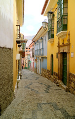 Calle Jaen, the Artistic Narrow Street with Several Museum in La Paz, Bolivia  