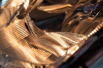 Détail d'éléments carrosserie et moteur d'un véhicule