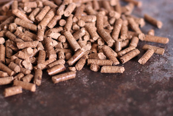Natural wooden pellets