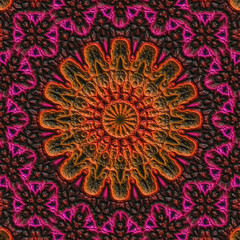 3d effekt - abstrakt pink orange polygonal mandala Grafik 