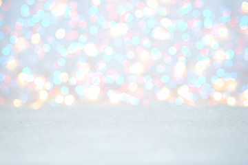Christmas glowing background. Christmas lights. Holiday New year or Christmas abstract glitter...
