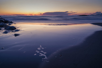 Sunset on the sea from seaside