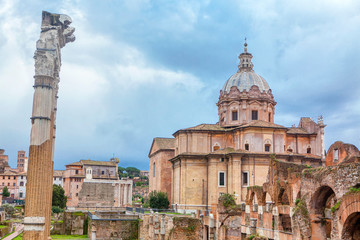 Obraz premium Santi Luca e Martina and Roman Forum 