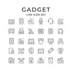 Naklejka na ściany i meble Set line icons of gadget