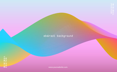 Fluid poster cover with modern ultraviolet color. Dark purple abstract geometrical template with blend shapes